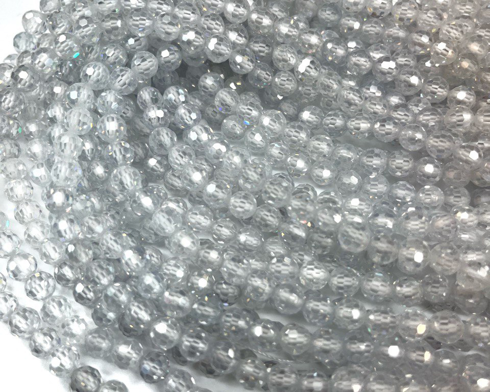 Бусины Циркон натуральный ювелирной огранки размер 3мм цвет прозрачный