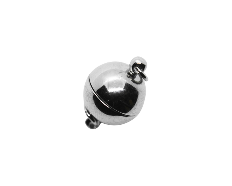 Замочек магнитный шарик; цвет серебро, 8мм