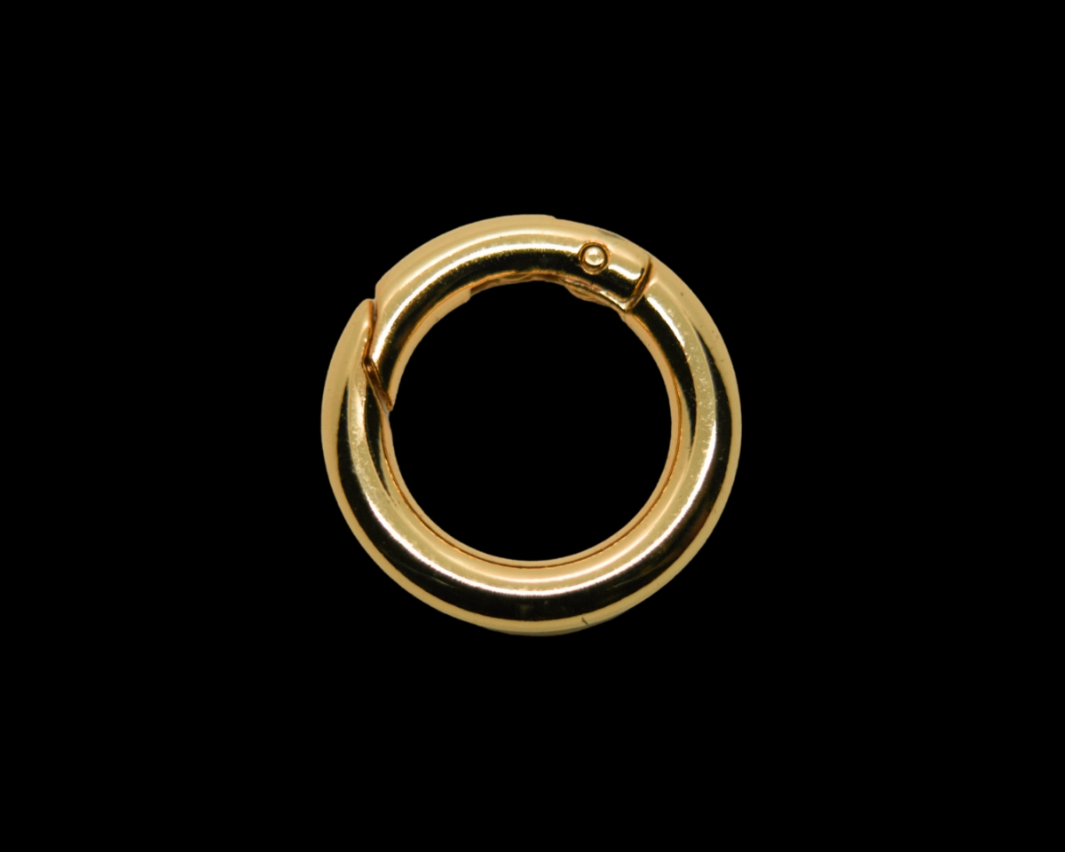Карабин-бейл кольцо; цвет золото, 18мм