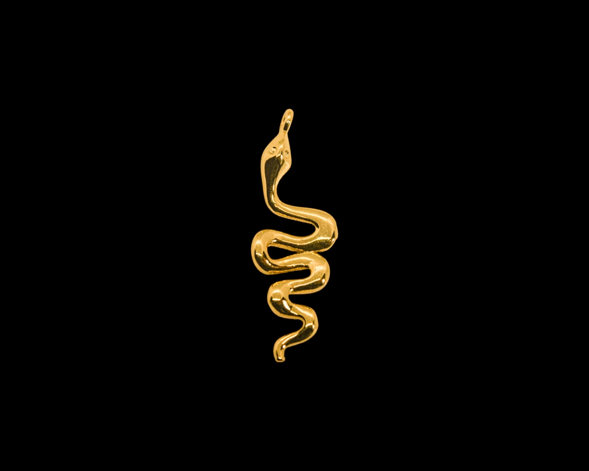 Подвеска змея цвет золото, 28мм