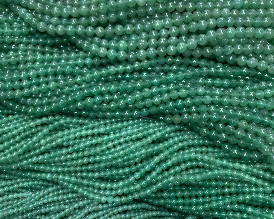 Бусины Авантюрин зеленый гладкий глянцевый 4мм 6мм 8мм 10мм натуральный камень