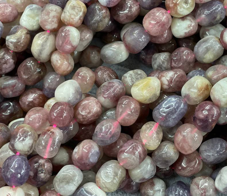 Бусины Розовый турмалин гладкий глянцевый 10*12мм натуральный камень