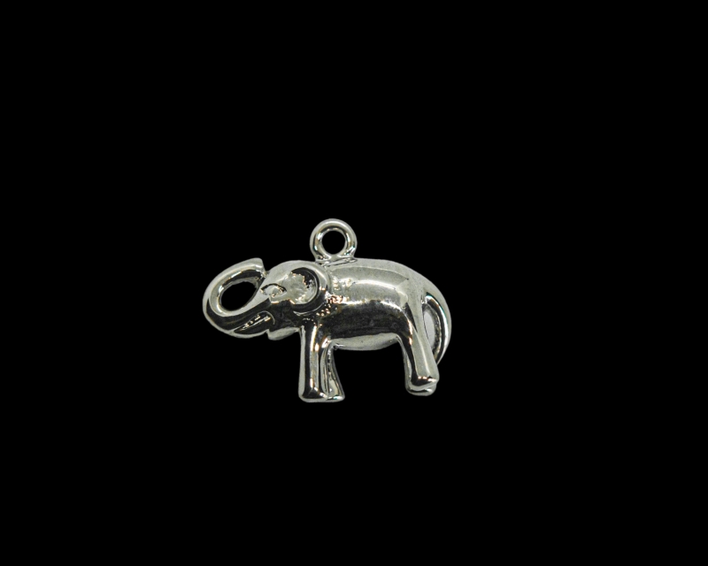 Подвеска слон объемный цвет серебро 12*15мм