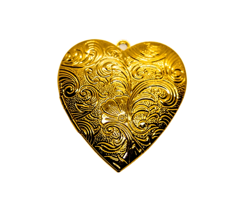 Кулон крупное сердце для фото; цвет золото, 42*39мм