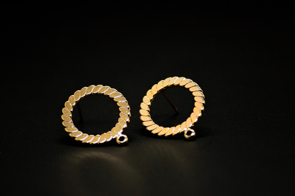 Швензы плетеное кольцо; цвет золото, 27мм